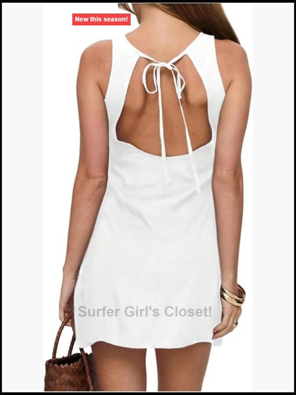 Polka Dot Sleeveless Mini Dress with Backless Tie and Zipper, Party Club Night